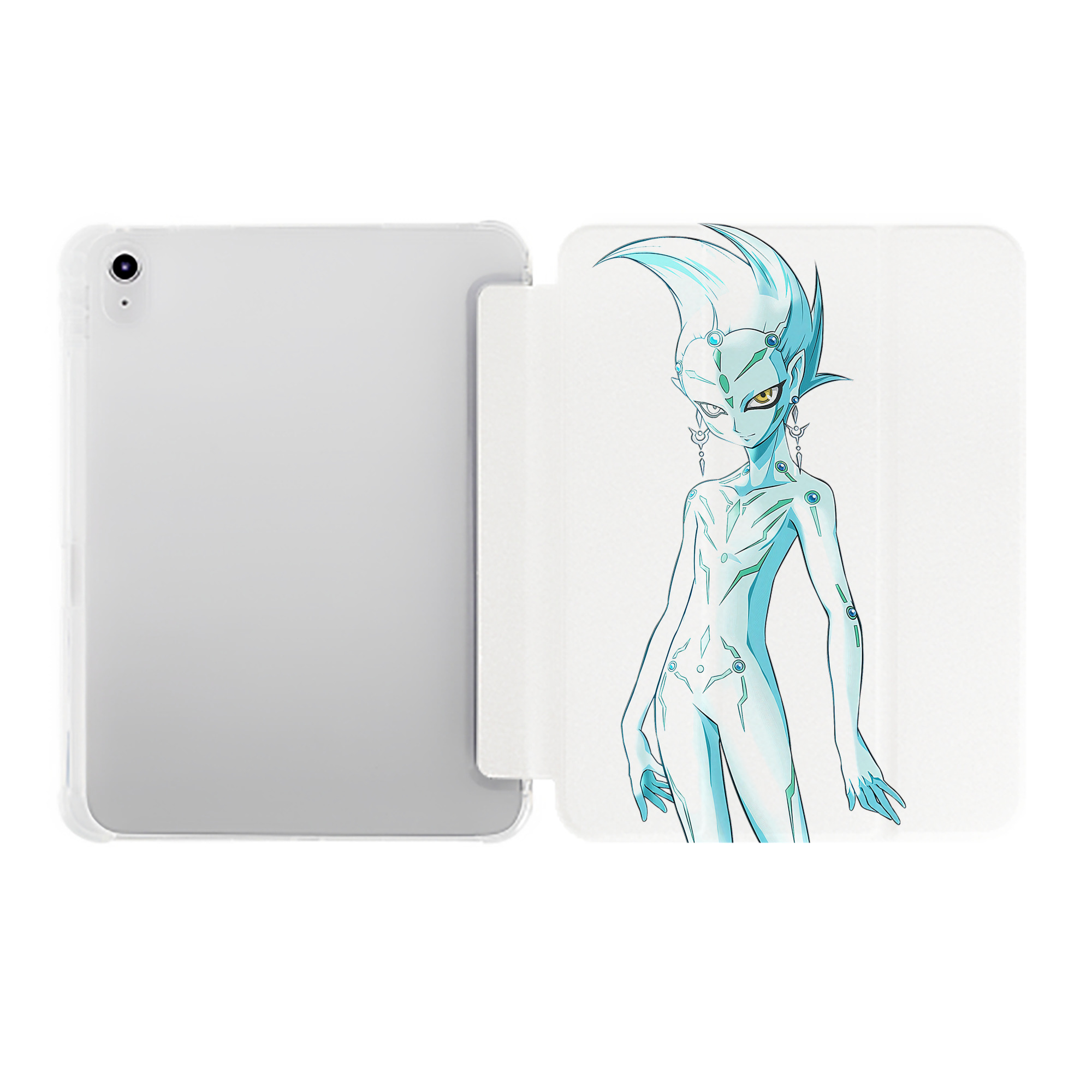 （画像用） 遊☆戯☆王 Yu-Gi-Oh! IPad ケース ペン収納付き 三つ折りスタンド PUレザー×シリコン 対応機種9.5/10.5/10.9インチ